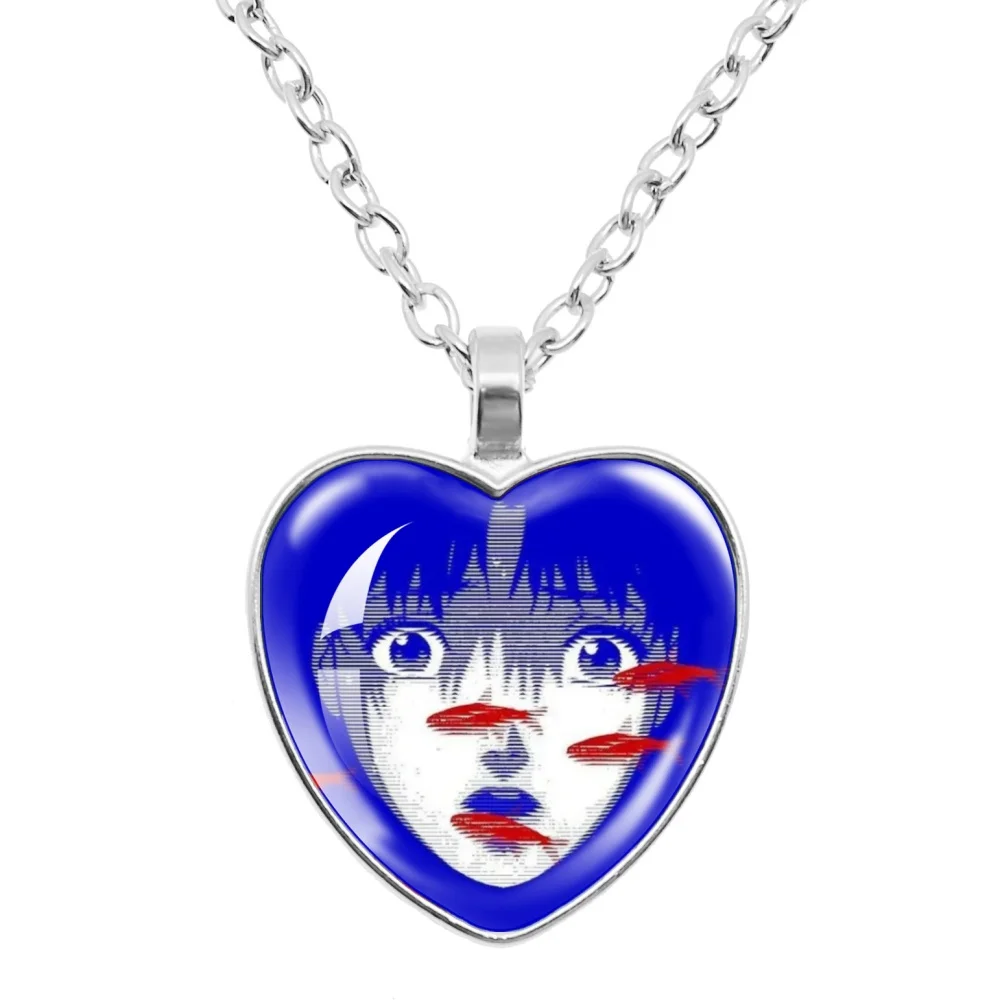 الكمال الأزرق أنيمي فيلم الكرتون الزجاج شكل قلب قلادة قلادة كاس شكل قلب قلادة قلادة سحر المجوهرات جمع هدية #1