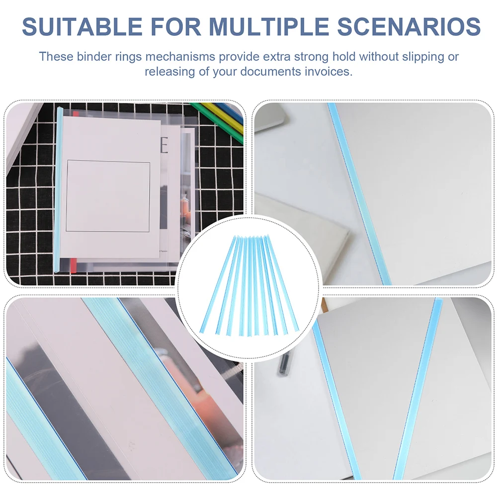 10 stuks transparante trekstangclips plastic schuifbinders voor boekdocument bindmap veilige efficiënte organisatie met