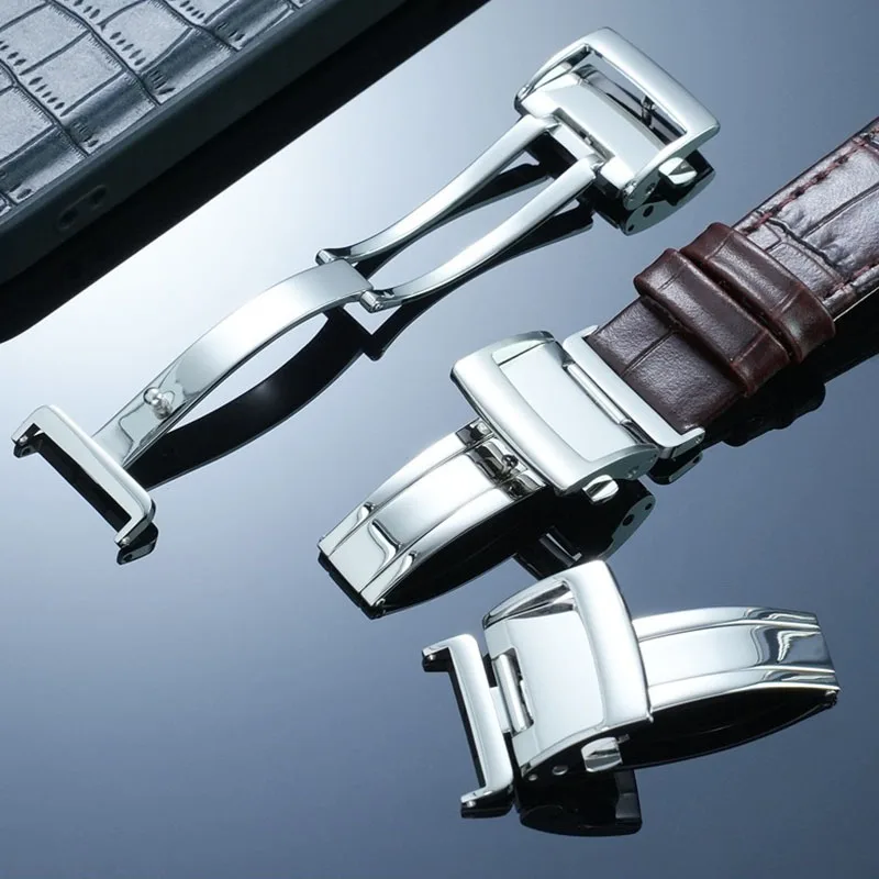 

Для часов Seiko Premier Series SNP093 SNP096: высококачественная пряжка для ремешка из нержавеющей стали, двойная застежка-бабочка из металла.