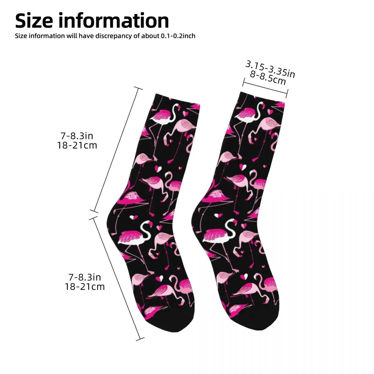 Calcetines de Flamenco de dibujos animados para hombre y mujer, medias informales con estampado de corazón, antideslizantes, transpirables, para exteriores, otoño