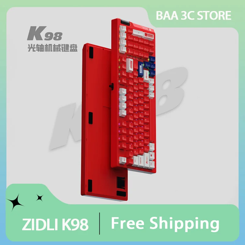 

ZIDLI K98 Mechanical Keyboards Wired Optical Axis 98key PBT Side Cutting Keycpas RGB Customized Hot-swap Esports Gaming Keybords