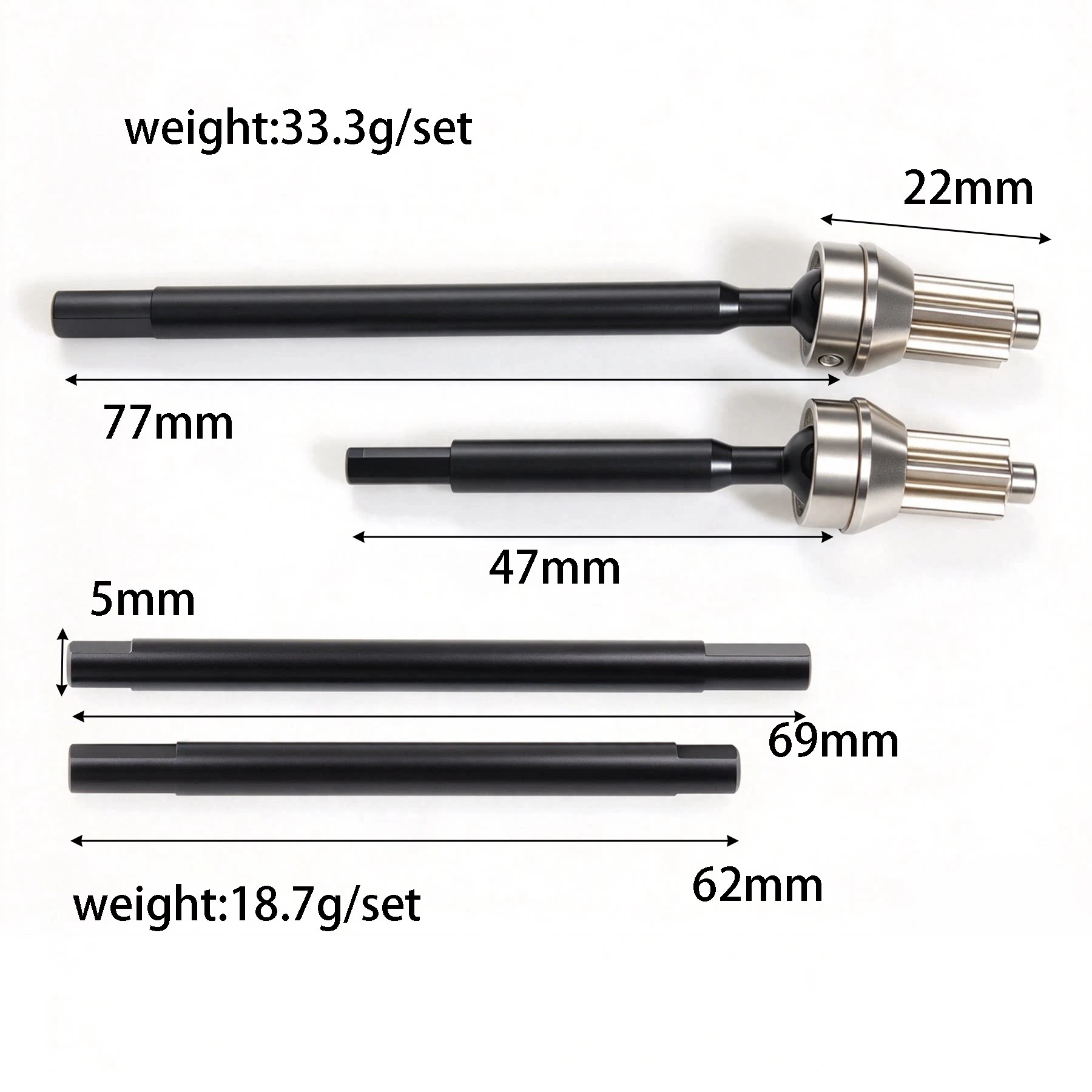 Front & Rear CVD Drive Shaft for RGT EX86190 LC76 Rescuer 1/10 RC Crawler, RC Car Upgrade Parts
