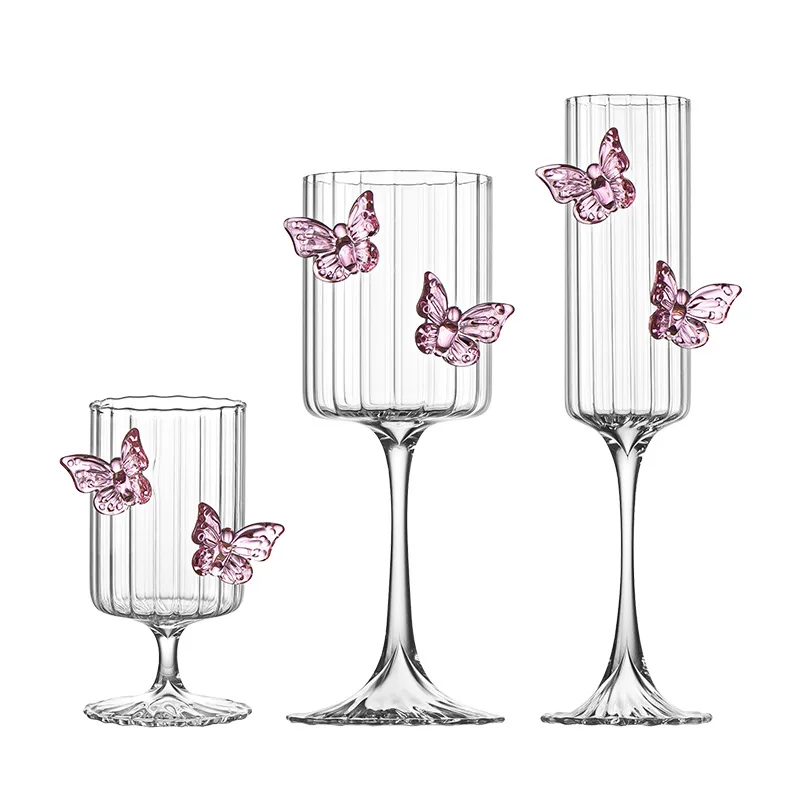 

Бокал для вина в вертикальную полоску, бокал для шампанского, свадебный специальный подарок, бокал для вина с бабочкой, бокал для красного вина
