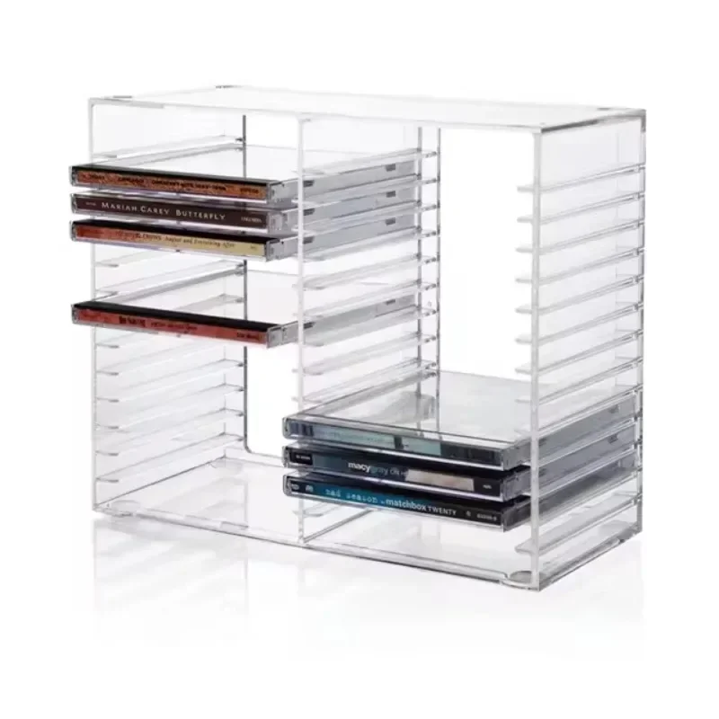 

Hot Sales Crystal Clear Acrylic CD Rack /DVD Shelf Lucite Display