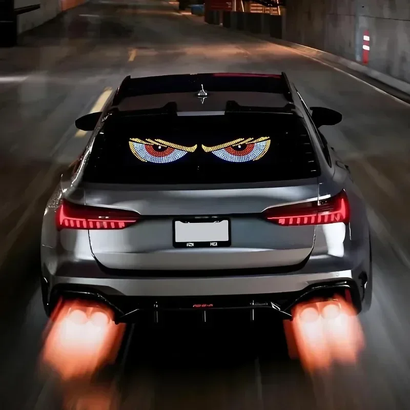 

Devil Eyes LED Light for Cars Trucks Windshield Window Front Rear Display Sign Big Demon Animated Dynamic Flicker USB Plug