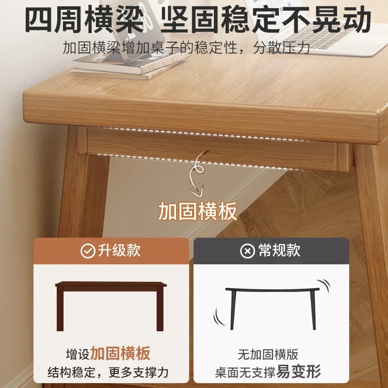 Double, desk, student, household, computer desk, solid wood legs, desk, long table