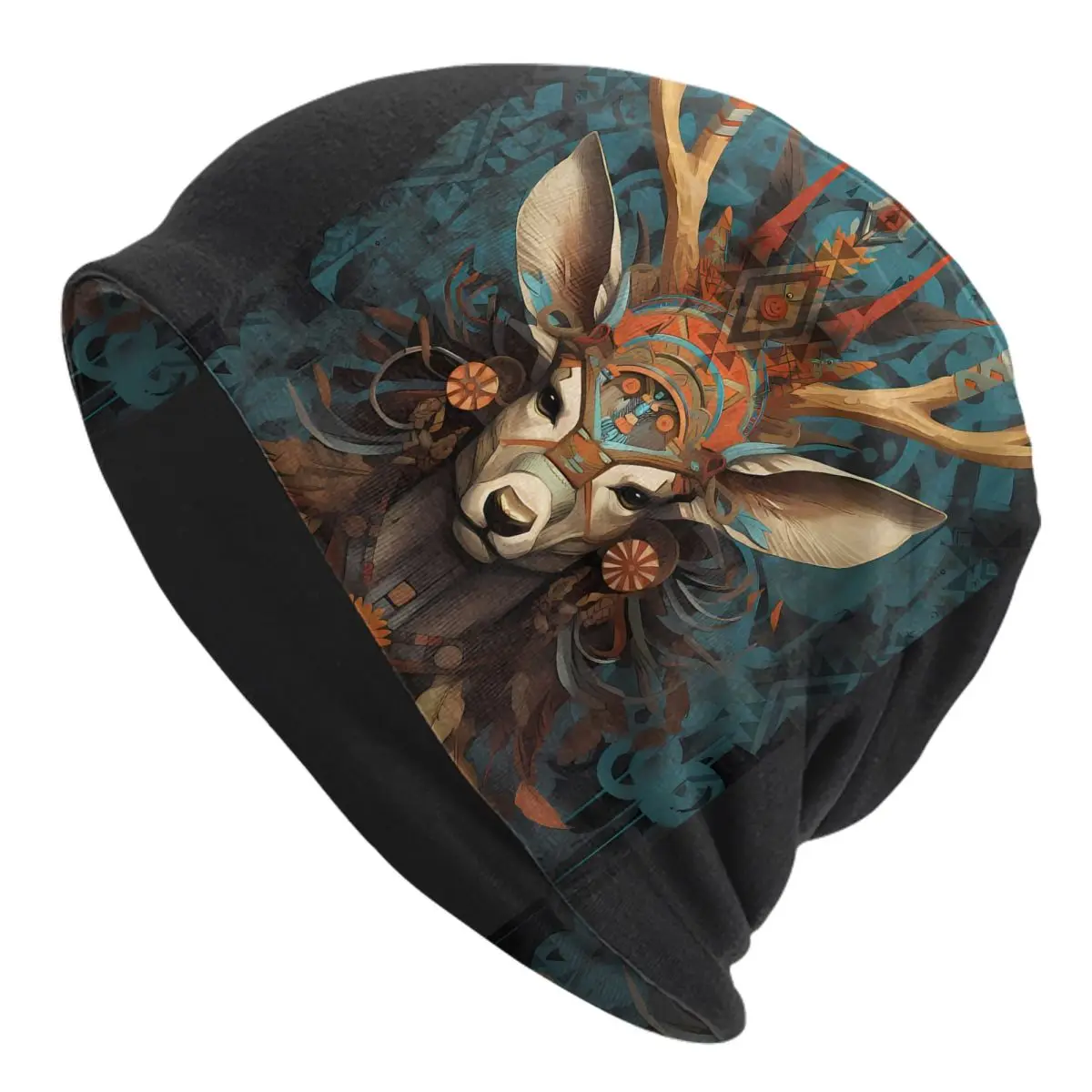 Bonnet Hats Men Thin Skullies Beanies Hat Deer Shaman Cap Hip Hop Caps