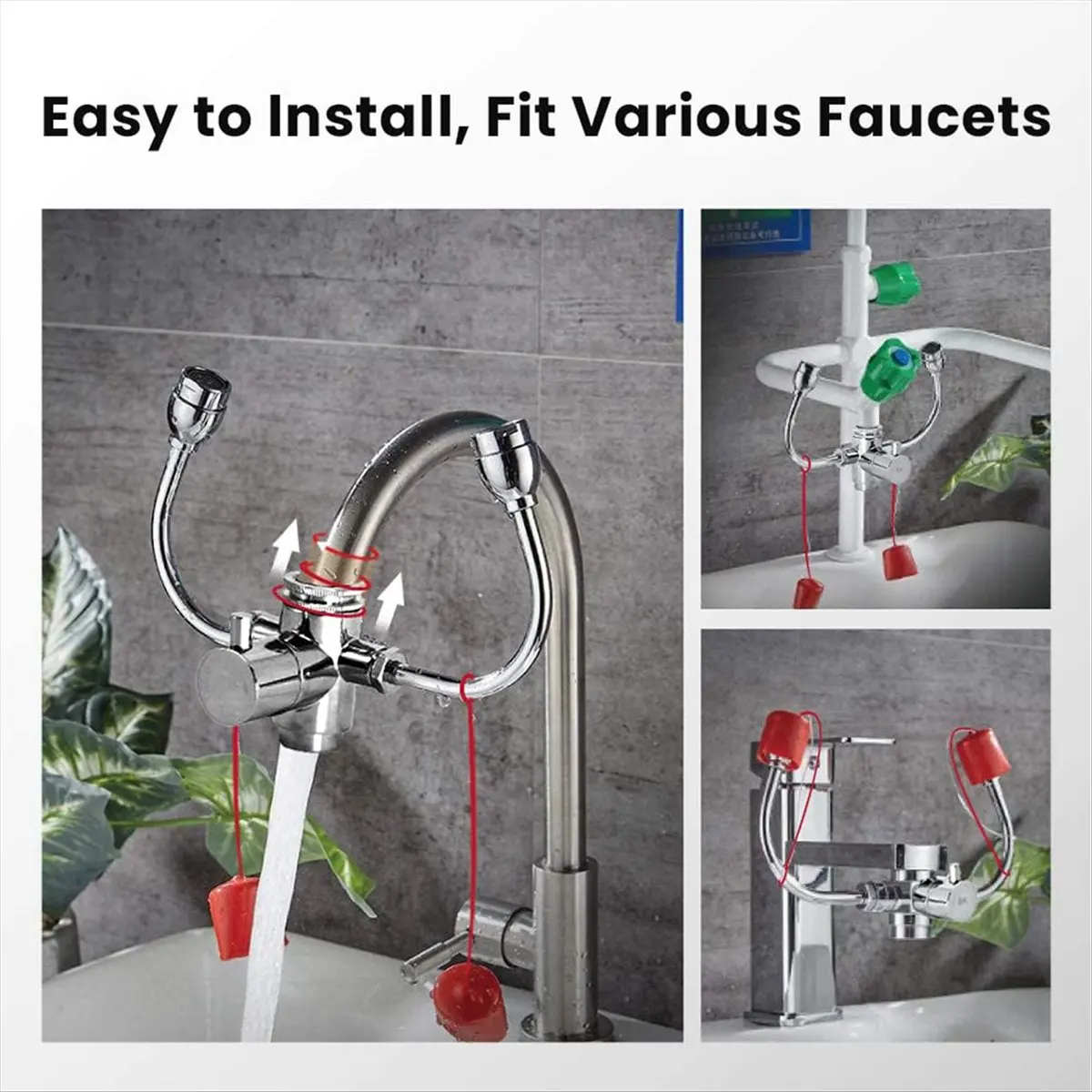 【frki】 Emergency Eye Wash Station - Faucet Mounted Eyewash Unit for Sink Attachment, Eye Flush Solution for Lab, Factory