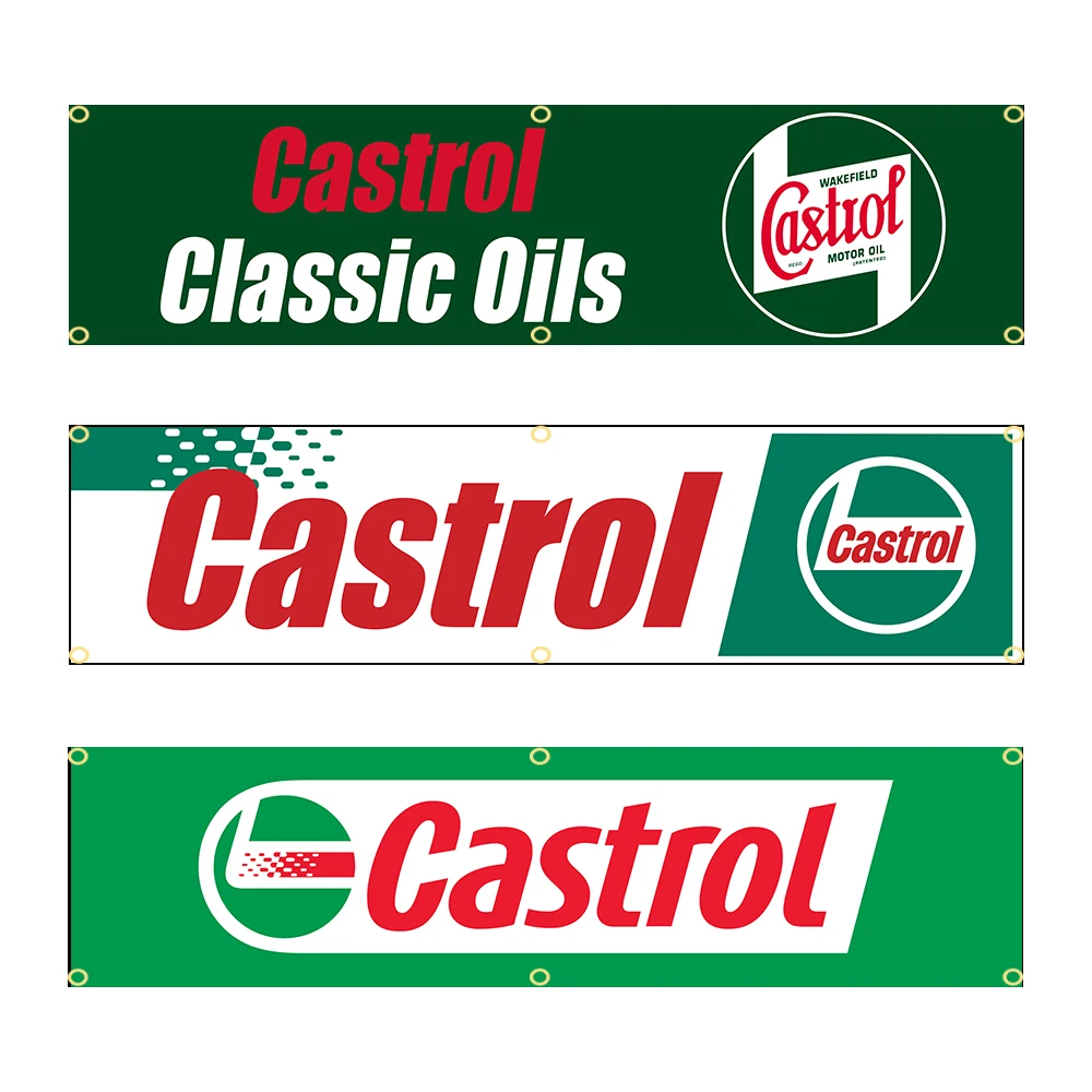 60X240cm Castrols Banner Flag Polyester Printed Garage or Outdoor Decoration Tapestry