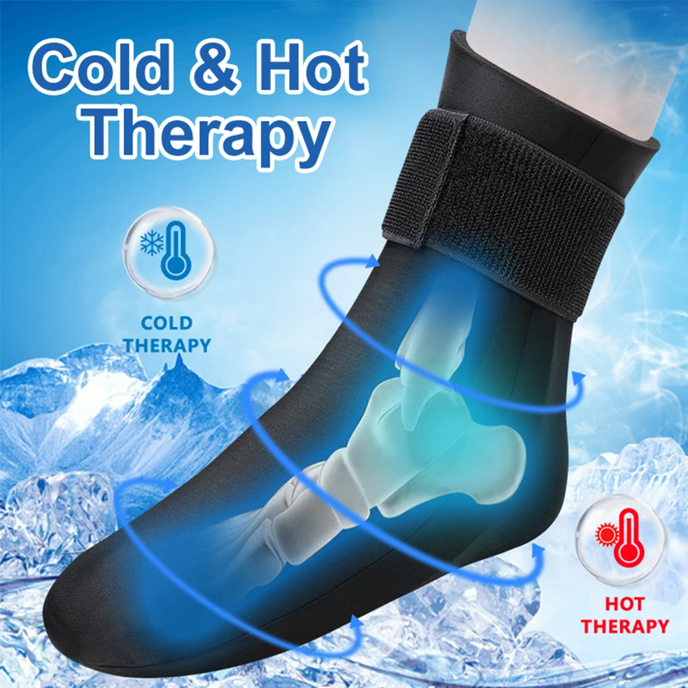 

Foot Ice Pack Wrap for Plantar Fasciiti Reusable Cooling Sock Hot Cold Therapy Gel Foot Ice Pack for Ankle Pain Relief Arthritis