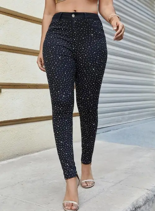 Sexy enge Jeans für Damen mit Heißprägung, 2025, neue Mode, Damenhose, elegante weibliche Hose, lässige Unterseite