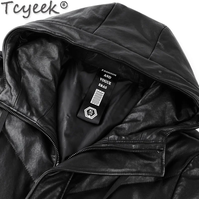 Tcyeek Genuine Leather Jacket Men Sheepskin Coats Autumn Mens Clothes 90% White Duck Down Coat Jaqueta Couro All Plant Tanning