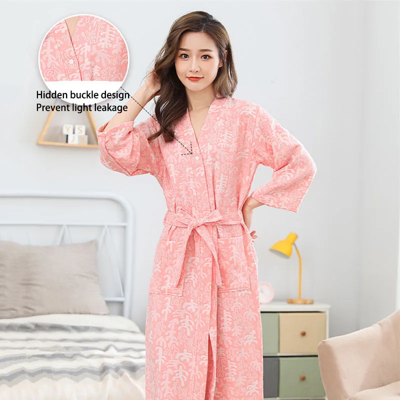 

Весна-лето 2022, детский халат с ремнями, двухслойные марлевые халаты из 100% хлопка, мягкая дышащая одежда для сна для мальчиков и девочек