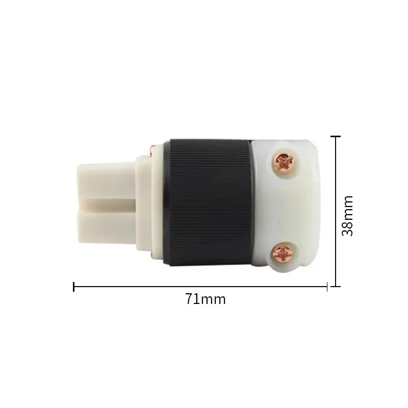 Audiophile Hubbell HBL8215G Copper HiFi Audio Adapter AC Power Cord IEC Connector US Plug