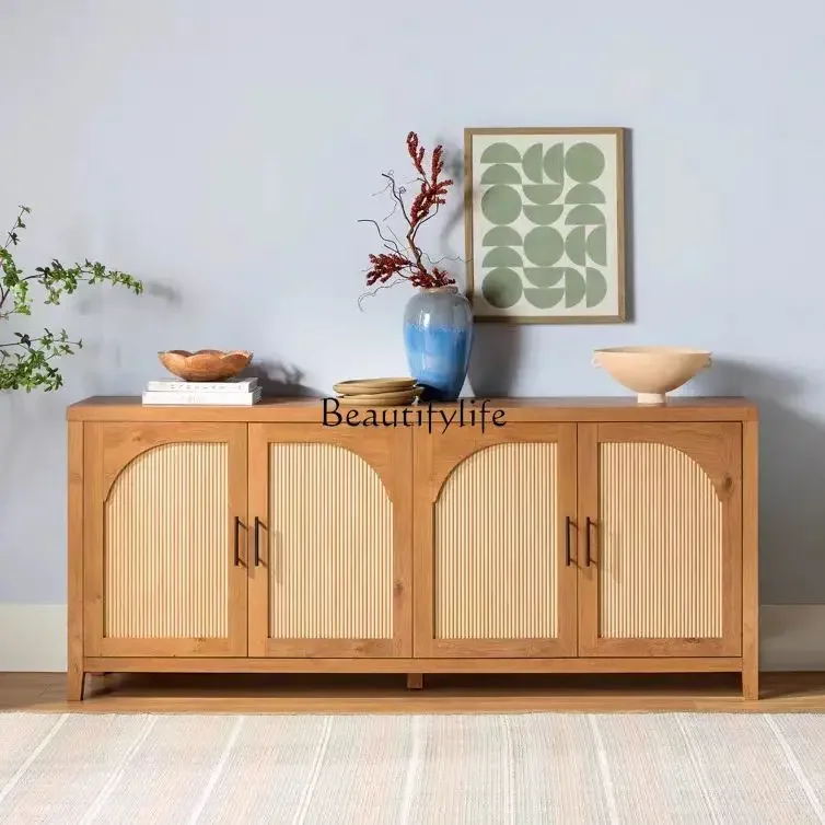 

Z.*French retro solid wood dining side cabinet log wind living room TV tea cabinet