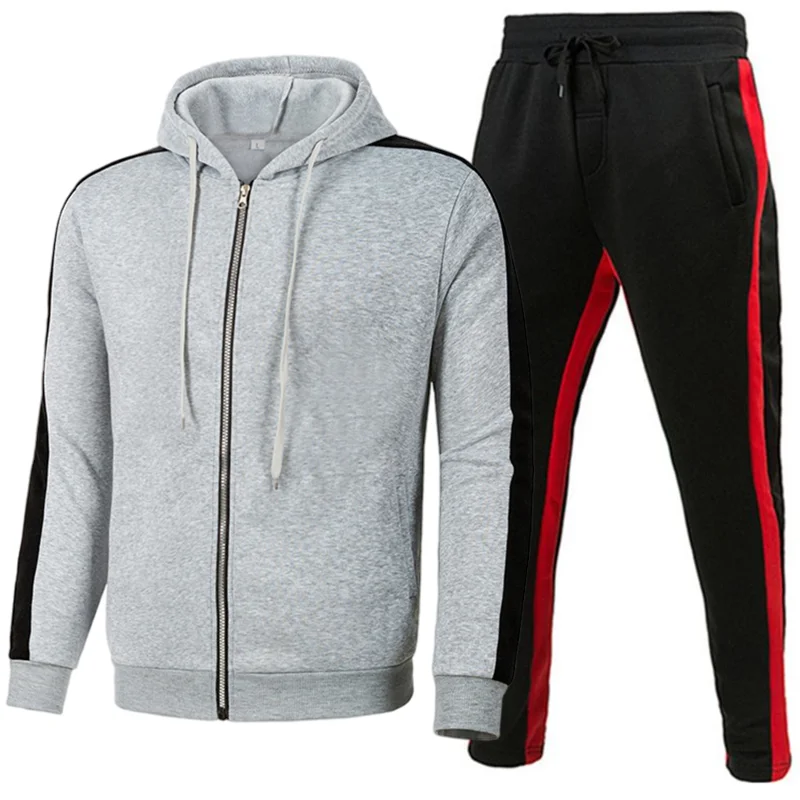 New Men Tracksuit Casual Sets Spring Autumn Mens Sportswear Running Sports Suit Jacket+Pant Two Piece Jogger Outfit Set Clothing