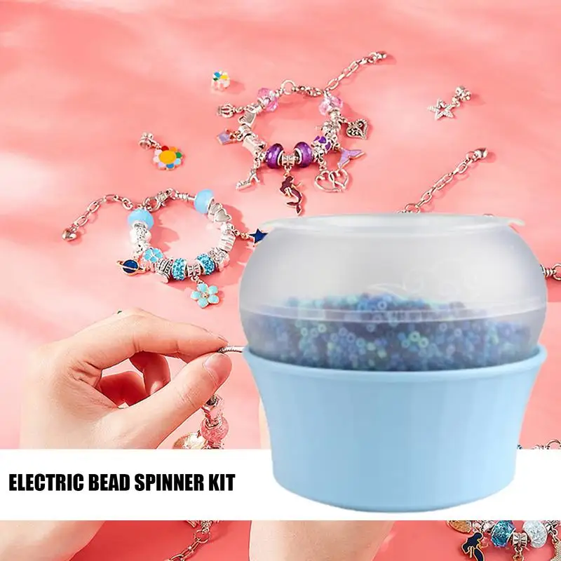 Clay Bead Spinner 5V Portable Electric Bead Machine Adjustable Automatic Clay Beads Bowl Beading Accessories USB Jewelry Making