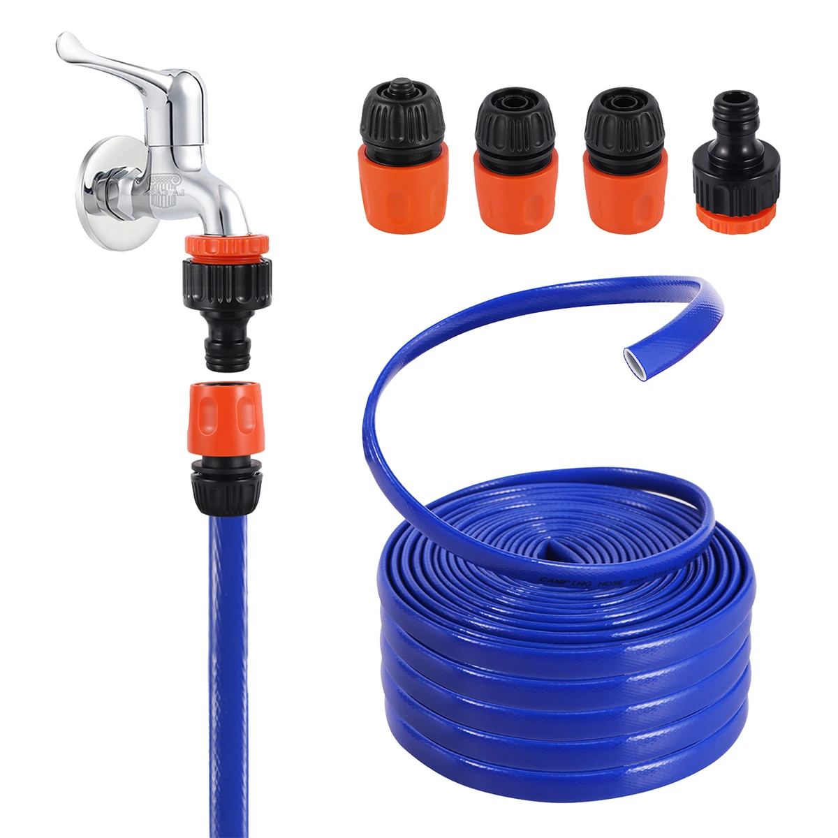 16mm Water Gun Connecting Joint Kit Car Washing Watering Pipe Connector 1/2/5/10m Blue Hose Home Clean Machine Antifreeze Tubing