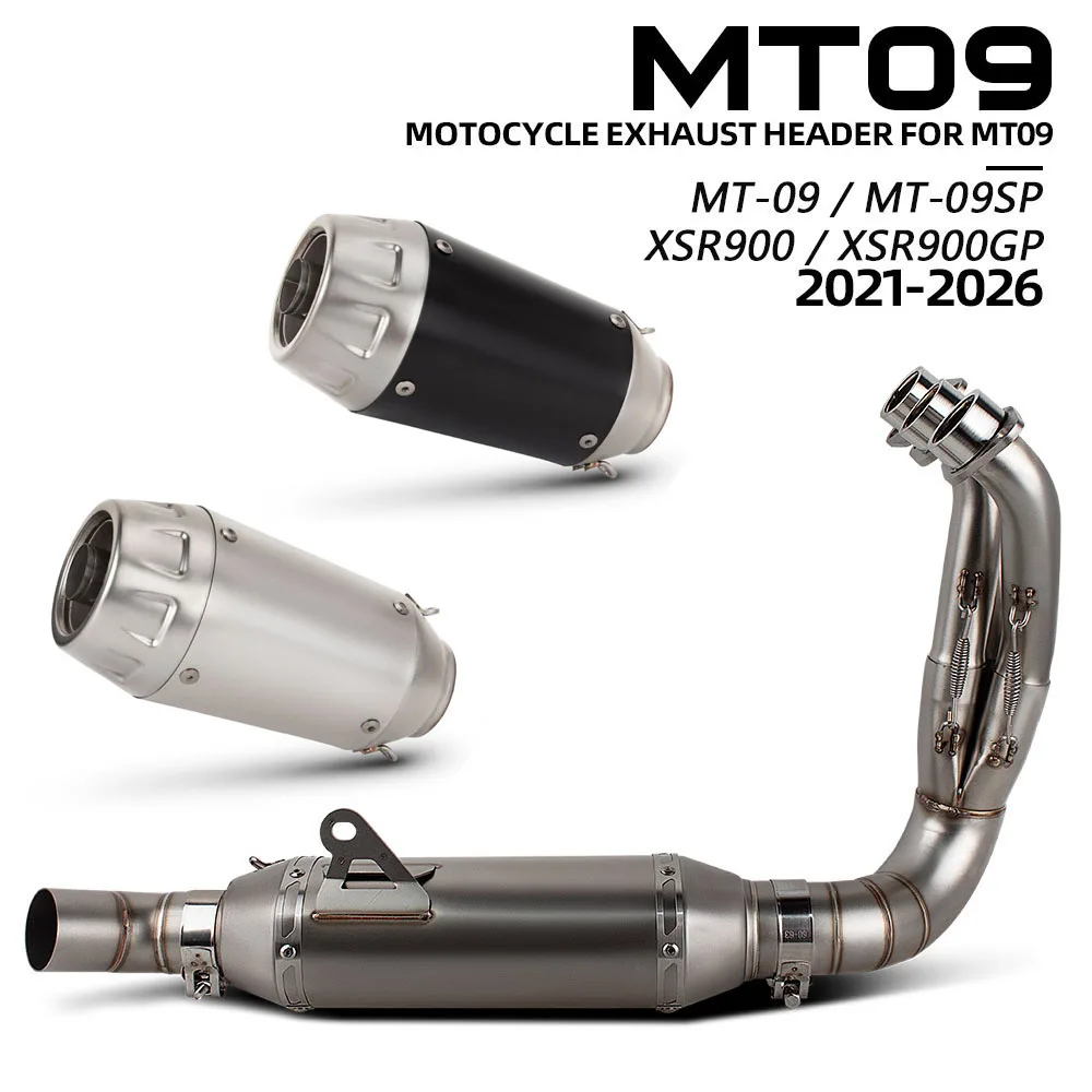 MT09SP Exhaust System For Yamaha MT09 MT-09/SP FZ09 XSR900 XSR900GP 2021-2026 Motorcycle Exhausts Headers Tube Pro Race Muffler