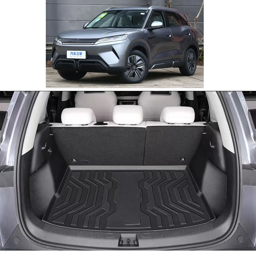 Car Trunk Mats For BYD YUAN UP 2024 Waterproof Rear Backrest Protection Cushion TPE Trunk Tray Floor Mat