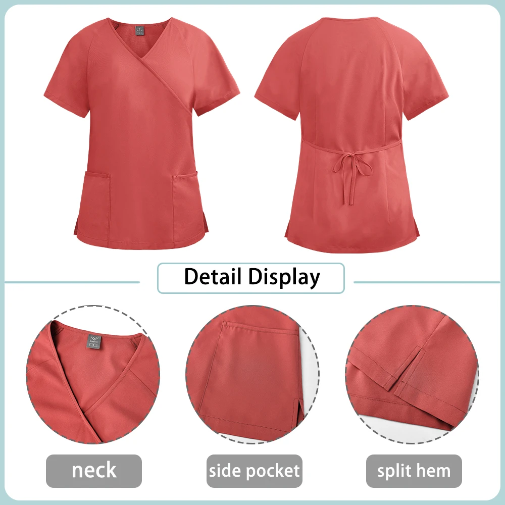 Uniformes chirurgicaux pour médecin et infirmière, vente en gros, haut de dentiste à manches courtes, pantalon droit, ensemble de vêtements de travail pour animaux de compagnie, pharmacie, hôpital