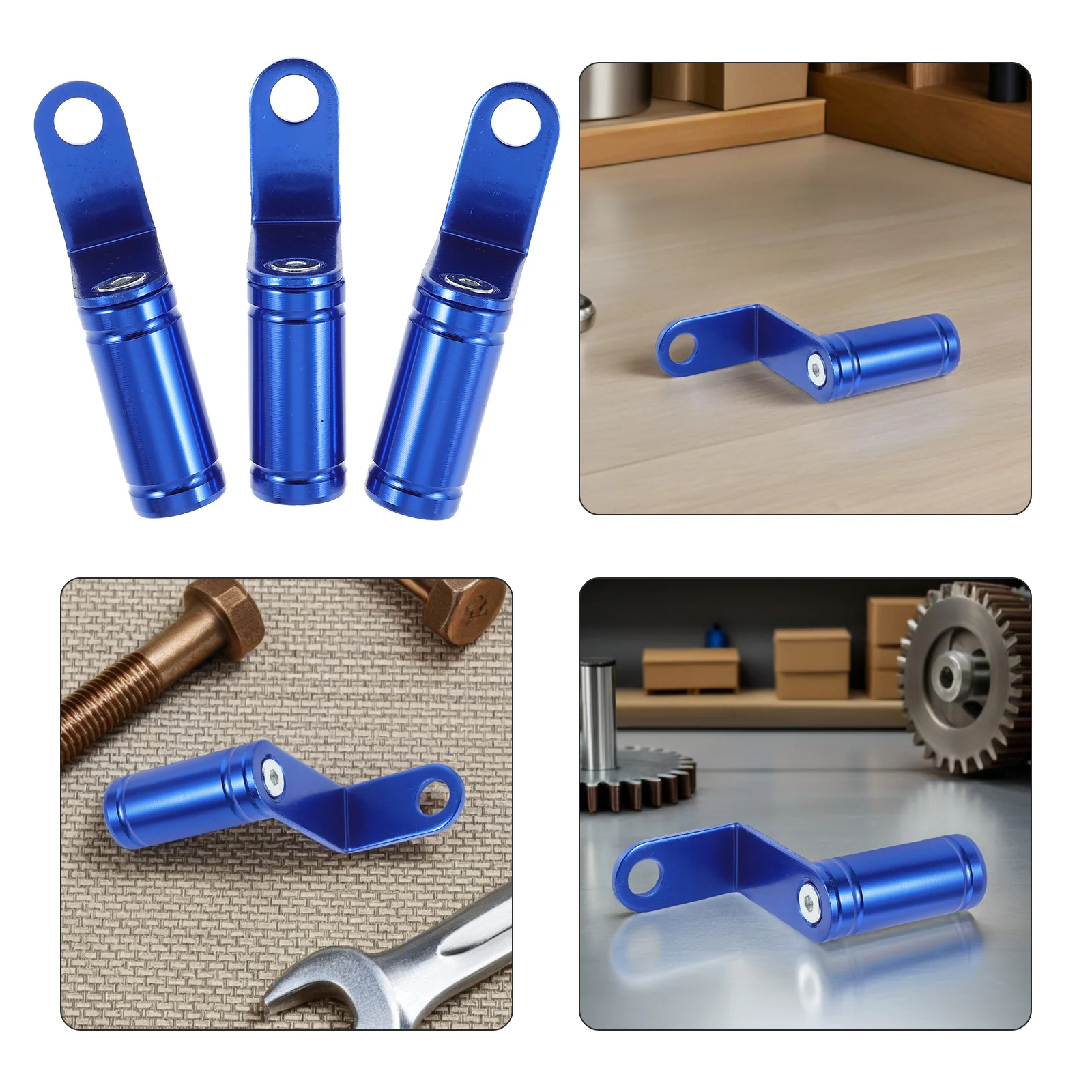 

3pcs Motorcycle Mirror Bracket Motorcycle Mirror Extension Bar Aluminum Alloy Universal Fit Adjustable Scooter Accessories Blue