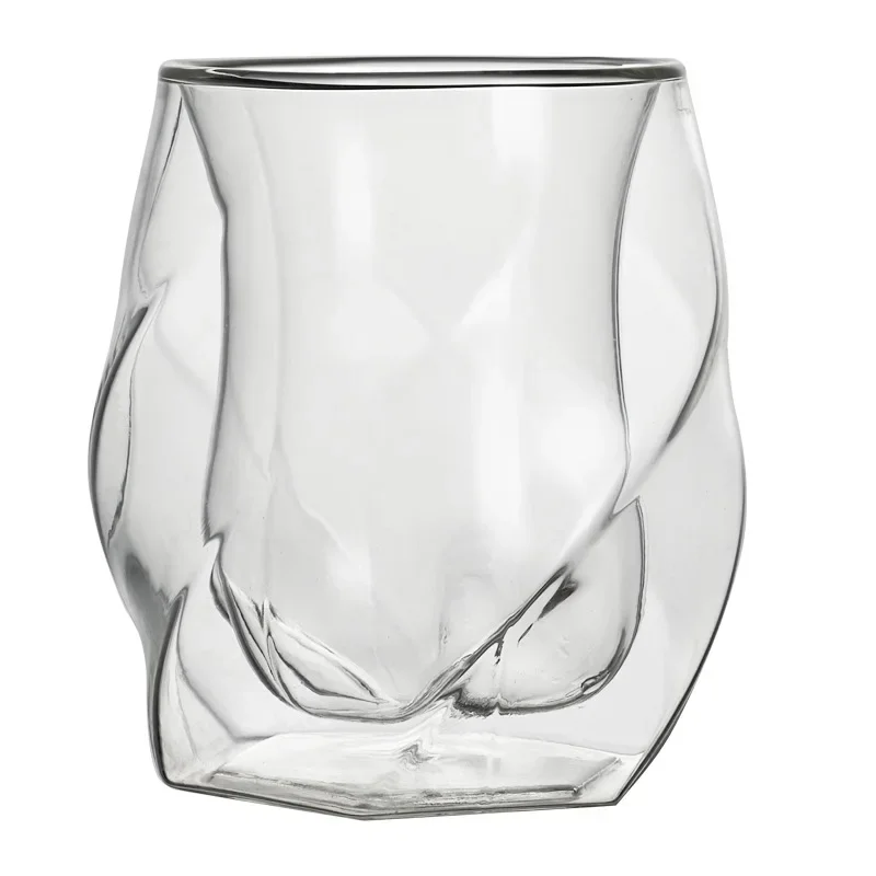 Double walled lead-free 200ML whiskey glass cup old fashioned Cocktail Glass Rocks Cups for Water, Juice