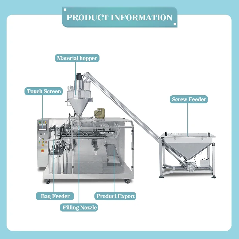 Multifunctional Doypack Premade Pouch Washing Detergent Automatic 2Kg Flour Bag Packing Cereal Powder Packaging Machine