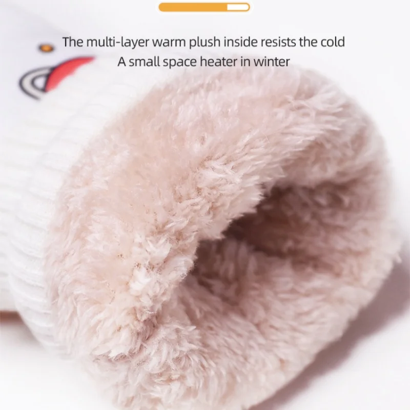 Guanti da sci per bambini con fodera in pile per il calore, guanti invernali con dita divise con design touchscreen, design con palmo antiscivolo
