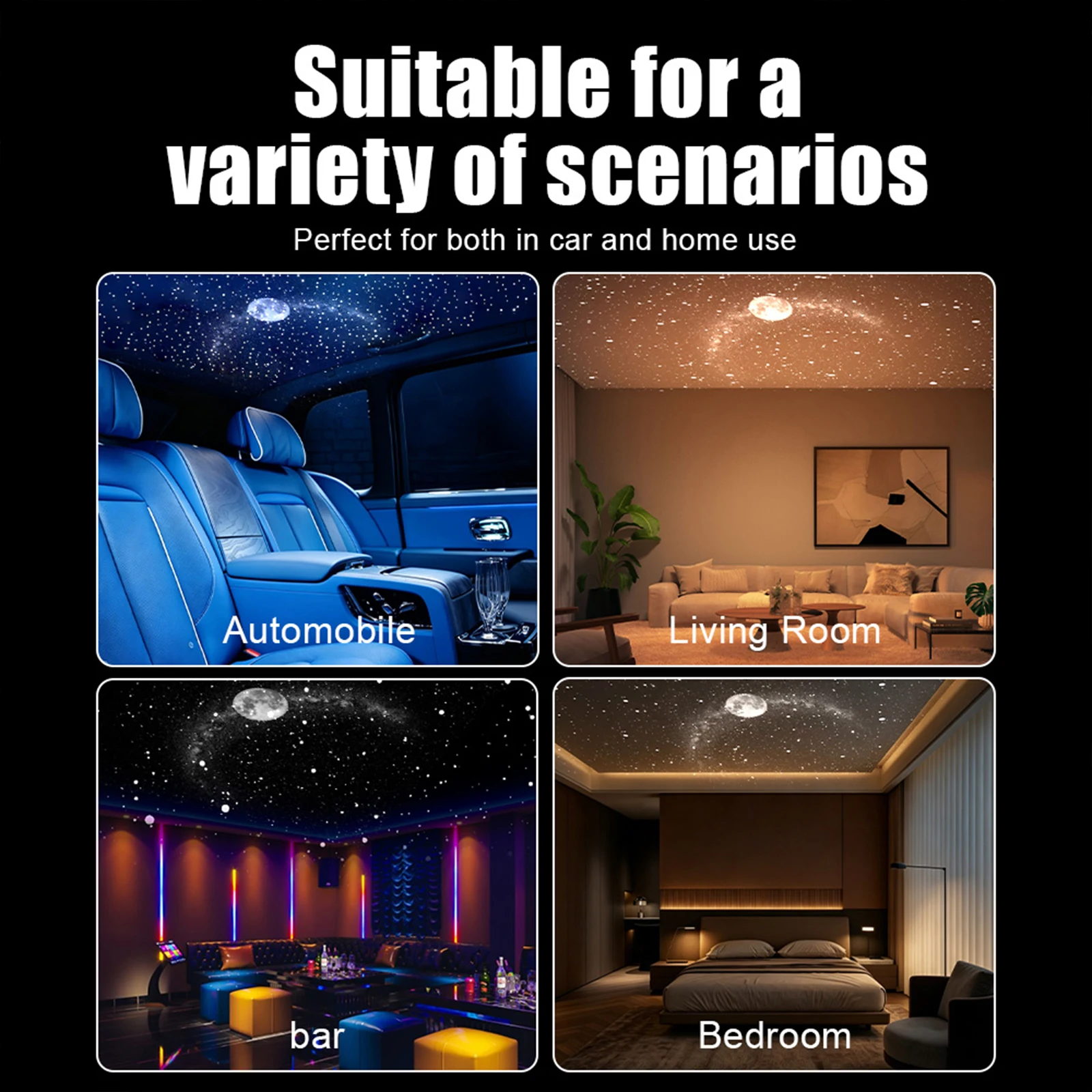 Mini LED Wall Lamp USB Powered Starry Sky Ambient Light 360 Degree Rotating Design for Kids Adults Bedroom Dreamy Ceiling Decor