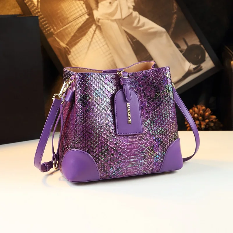 

Luxury Designer Brand New High Quality Snake Print Leather Handbag Women's Fashion Shoulder Crossbody Bag Сумка Женская Hot Sale