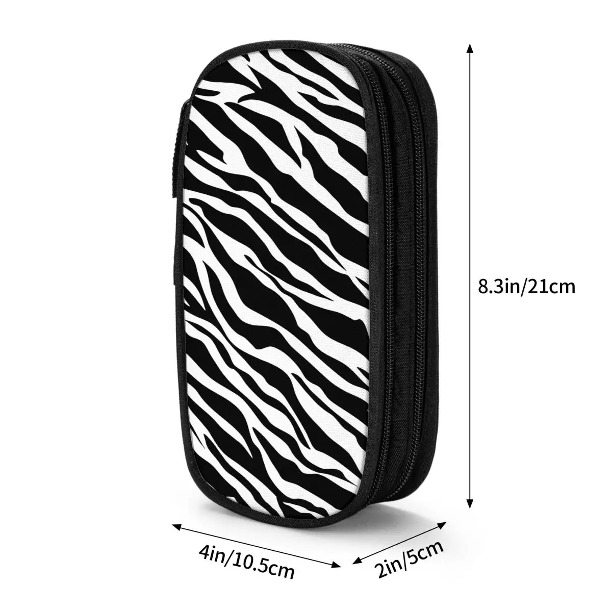 Imagem -06 - Lindo Cavalo Zebra Pattern Print Pencil Case Preto e Branco Lápis Caixa de Caneta para Estudante Material Escolar Papelaria Bolsa