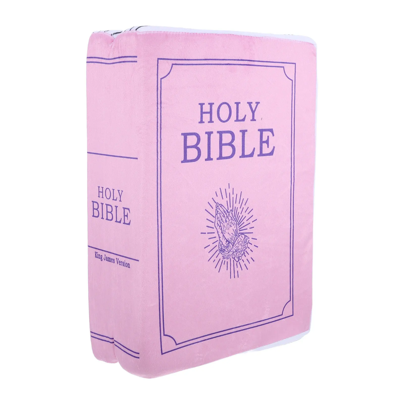 Holy Bible Pillow Soft Book Shaped Cushion 13x9x3.5 Openable Cozy Faith Christian Verse Pillow for Living Room Sofa Car Couch