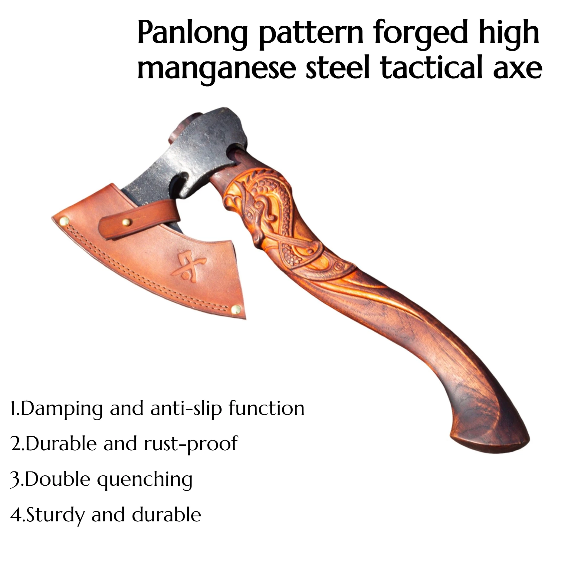 

NEW High Quality Manganese Steel Forging Dragon Pattern Tactical Axe Multifunctional Outdoor Household Chopping Survival Tool