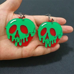 KUGUYS Halloween Skull Apple Drop Earring for Women Acrylic Jewelry Accessories