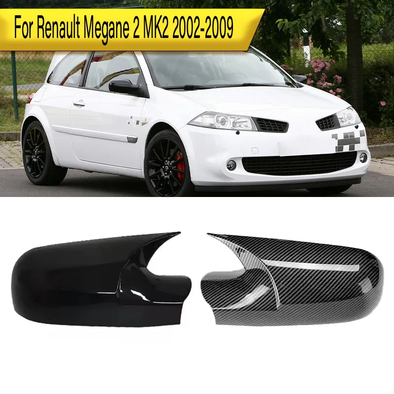 

Для Renault Megane 2 MK2 2002-2009 автомобильное боковое зеркало заднего вида, крышки зеркал, черный карбоновый вид