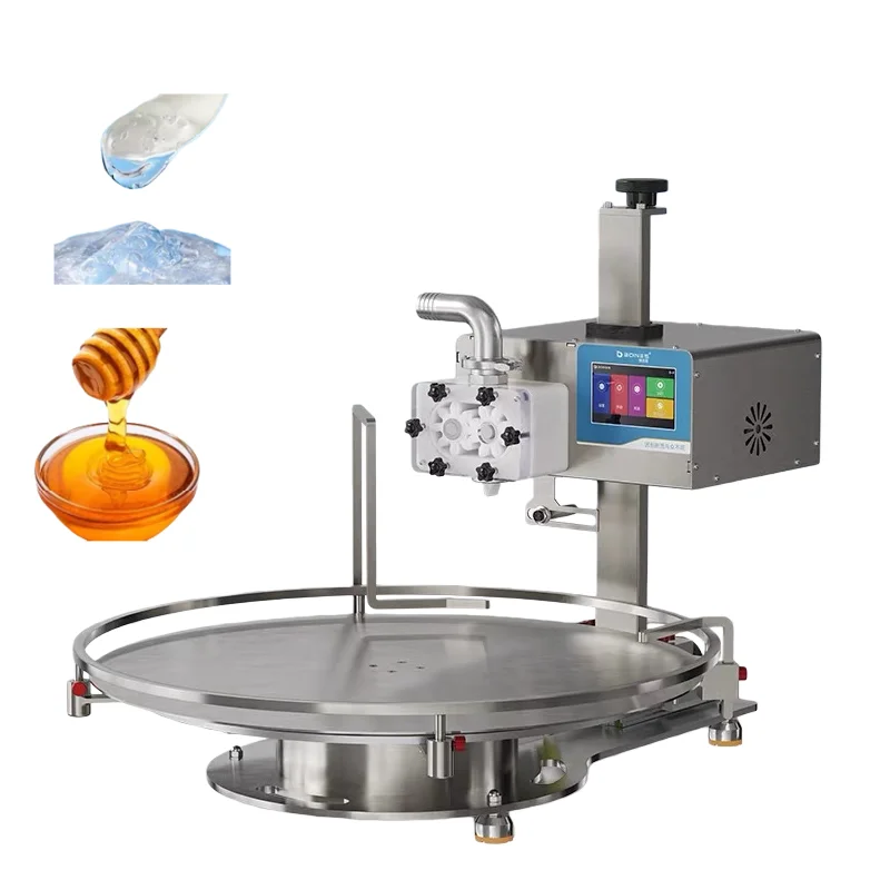 Automatyczna maszyna do napełniania płynów o wysokiej lepkości z obrotowym stołem, system butelkowy, specjalistyczne maszyny do napełniania z obrotowym stołem.