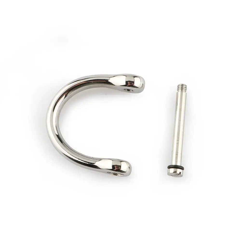 9/13/17/21mm Solid Stainless Steel Carabiner D Bow Staples Shackle Fob Key Ring Keychain Hook Screw Joint Connector Buckles