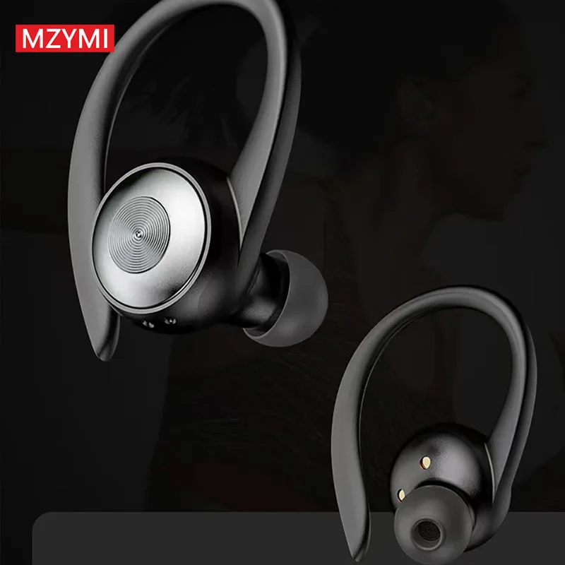 MZYMI Wireless Earphones Bluetooth Headphones EarHook TWS 9D Stereo Sound In-Ear Earbuds With MicrophoneSports Headset