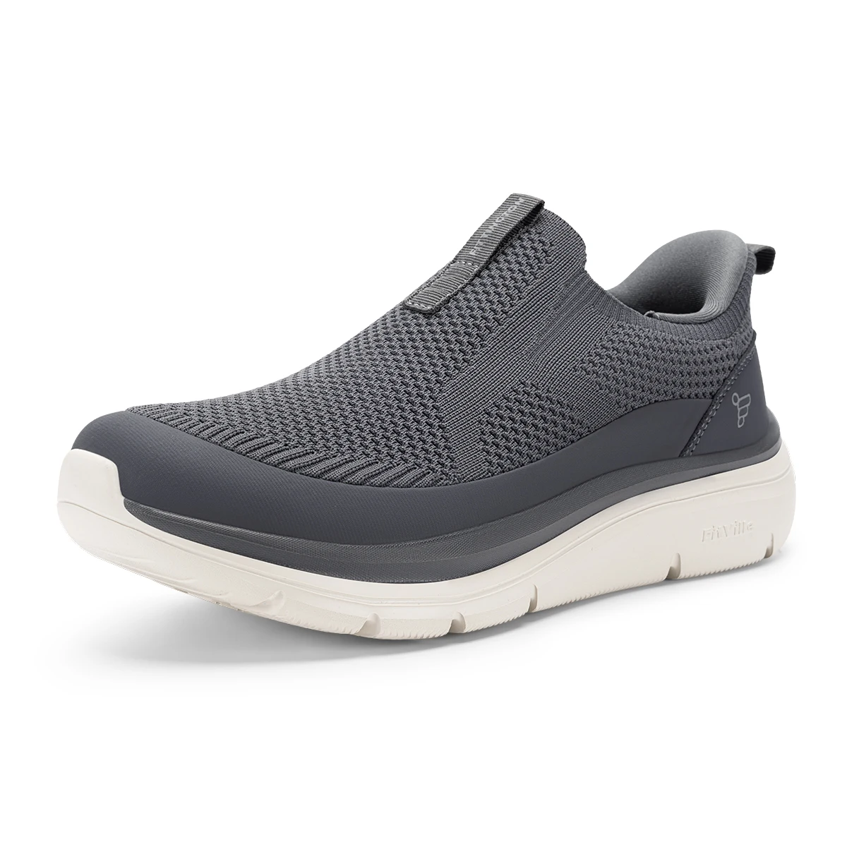 Fittington Men's Casual Sports Sneakers Extra Wide Toe Slip-on Walking Shoes Breathable Cushioning Running Shoes Arch Support