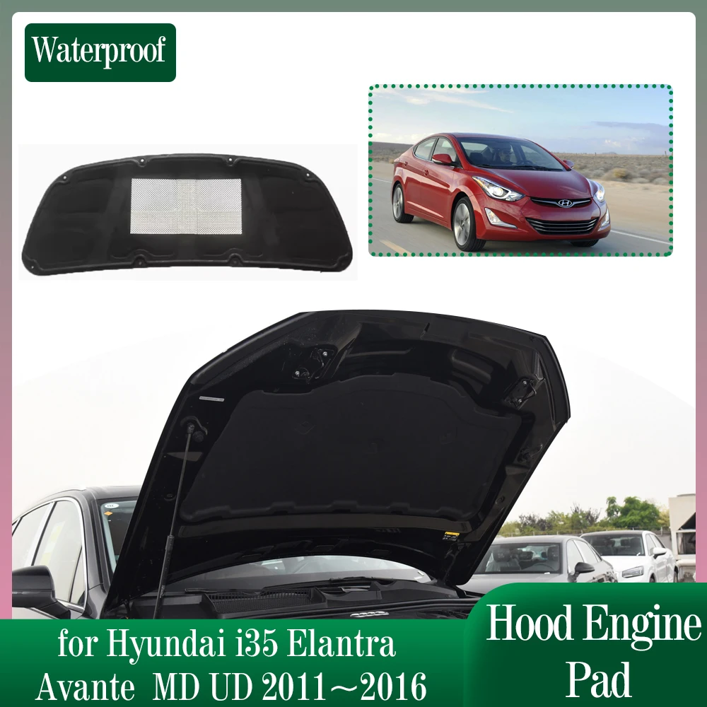 Hood Engine Insulation for Hyundai i35 Elantra Avante MD UD 2011~2016 Soundproof Heat Cotton Trunk Pad Liner Cover Accessories