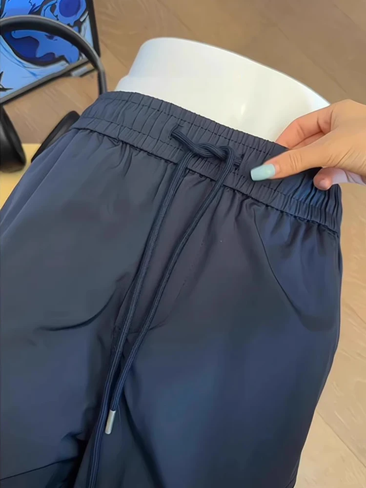 

Lightweight Summer Ice Silk Bell Bot Men's Casual Pants Qui Dry Tee-Proof Soft ell Climbing Pants American Slant Cut