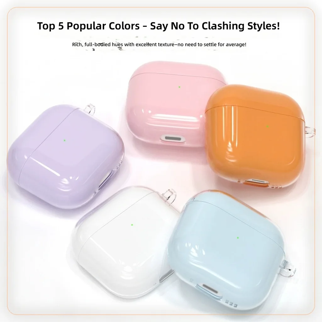 Compatible with Airpods Pro 3 Pro 2 Airpods 4 Case Clear Ice Cube Double Layer Shockproof Earbuds Cover with Keychain