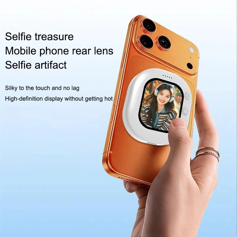 【A】Mini Wireless Magnetic Phone Screen Projector Mobile Phone Rear Camera Selfie Video Camera For Vlog Live Selfie Screen