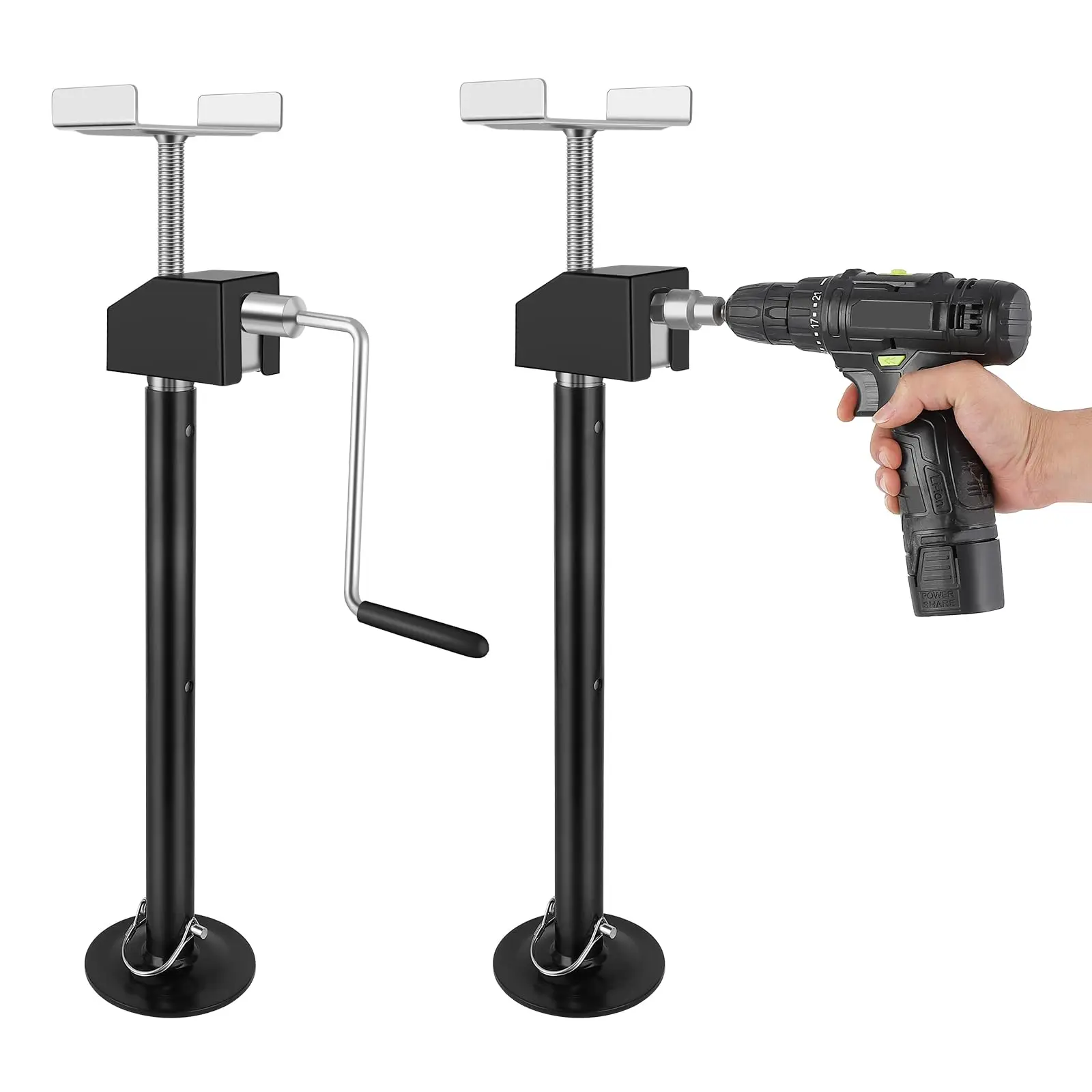 

2 PCS 5000lbs Heavy Duty RV Stabilizer Jacks for Camper/Travel Trailer, Adjustable from 20" to 35" Leveling Jacks