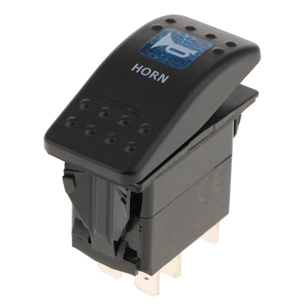 Electronic Component Horn Pushbutton Switch LED 12V 5 Pin Momentary Toggle for Auto Panel Installation