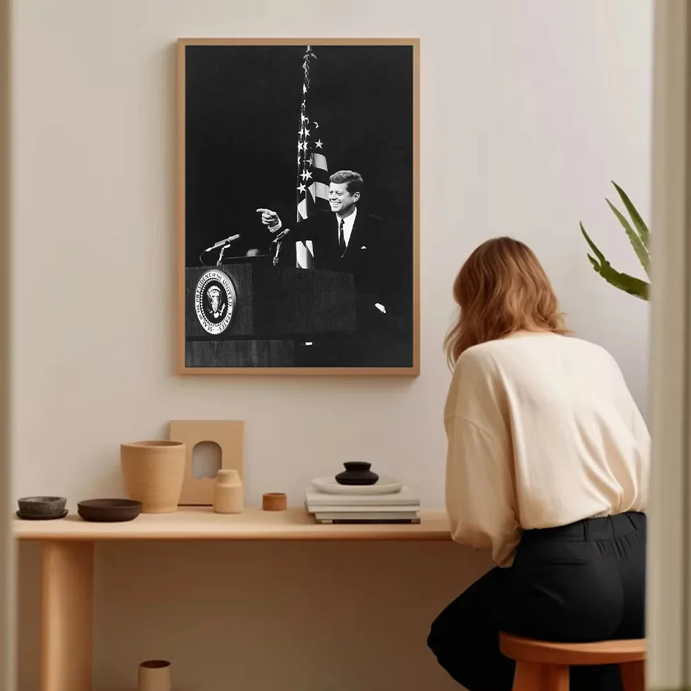 خمر كينيدي خطاب قماش جدار الفن التاريخ الرئاسي صورة ديكور المنزل هدية الرجعية الأمريكية السياسية أيقونة ملصق
