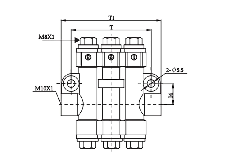 Pressure Relief Oil Circuit Distributor One Point 3 Hole Distribution Valve Volume Grease Distributor Oil Discharge