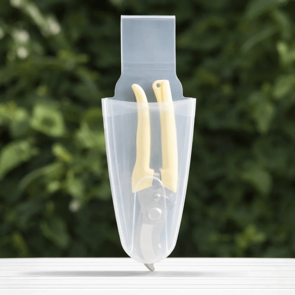 3Pcs Waist-Mounted Pruning Shears Belt Bag Durable Transparent Frosted Pruning Shears Organizer Reusable Portable