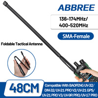 ABBREE CS Tactical Walkie Talkie Antenna Dual Band SMA-Female Foldable Antenna For Baofeng UV-32 DM-32 UV-21 PRO Two way radio